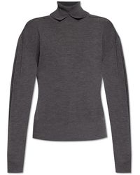 Burberry - Truien & Vesten ,Grijs ,Wol Wollen Coltrui - Lyst