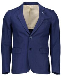 GANT - Klassiek Blauw Katoenen Jas Met Logo - Lyst