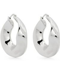 Jil Sander - Silberne ohrringe stilvolles design - Lyst