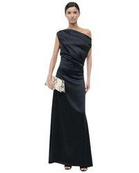 STAUD - Kleedjes ,Zwart ,Leer Maxi Phare Jurk - Lyst
