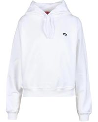 DIESEL - Hoodies & Sweatvesten ,Wit ,Katoen Sweatshirt - Lyst
