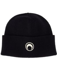 Marine Serre - Beanie laine noire - Lyst