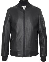 John Richmond - Schwarze Leder Bomberjacke - Lyst