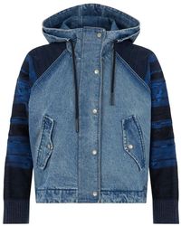 DIESEL - Jassen ,Blauw ,Denim Denim Jack Met Capuchon - Lyst