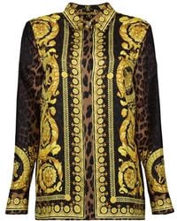 Versace - Barocco Silk Shirt - Lyst