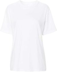 T By Alexander Wang - Weißes logo-print baumwoll t-shirt - Lyst