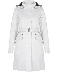Geox - Jassen ,Wit ,Polyester Hooded Jas Met Ritssluiting - Lyst