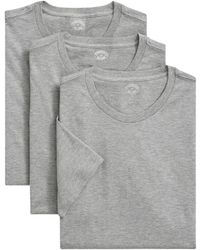 Brooks Brothers - Heather grey supima cotton crewneck 3 pack t-shirt - Lyst