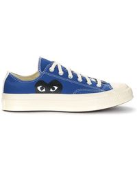 COMME DES GARÇONS PLAY - Blauer canvas sneaker mit schwarzem herz - Lyst