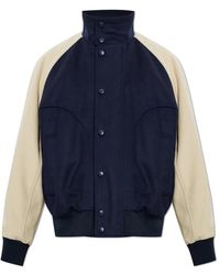 Balmain - Jassen ,Blauw ,Wol Wool Bomber Jacket - Lyst