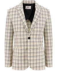 Ami Paris - Jassen ,Veelkleurig ,Wol Klassieke Wollen Blazer Wit - Lyst