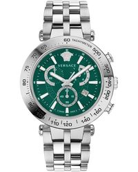 Versace - Bold chrono quadrante verde orologio in acciaio inossidabile - Lyst