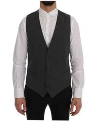 Dolce & Gabbana - Staff Cotton Striped Vest - Lyst