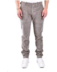 Dondup - Katoenen Broek Grijs Rits - Lyst
