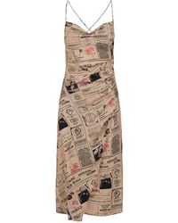Iceberg - Midi-kleid mit trägern aus doppelter georgette-viskose zertifiziert rcs - Lyst