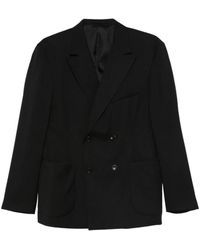 Seven Gauge - Jassen ,Zwart ,Wol Dubbelrijige Blazer Met Zakken - Lyst