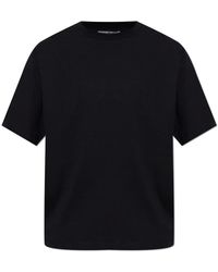 Acne Studios - Tops ,Zwart ,Katoen Satin Logo T-Shirt - Lyst