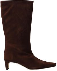 STAUD - Mahagoni Wildleder Spitz Zehen Wally Stiefel - Lyst