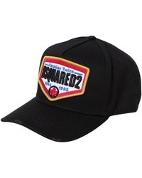 DSquared² - Accessoires ,Zwart ,Katoen Baseball Cap Met Geborduurd Patch - Lyst