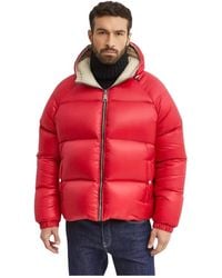 Khrisjoy - Jassen ,Rood ,Rode Puffer Jas Met Capuchon - Lyst
