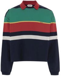 Versace - Gestreepte Katoenen Poloshirt - Lyst