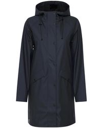 Ichi - Jassen ,Blauw ,Polyester Total Eclipse Jas Met Verstelbare Capuchon - Lyst