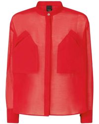 Pinko - Overhemden ,Rood ,Katoen Andy Shirt - Lyst