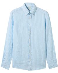 Brooks Brothers - Slim Fit Gestreiftes Leinenhemd Mit Knöpfen - Lyst