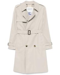 Burberry - Grauer regenmantel mit abnehmbarem gürtel - Lyst
