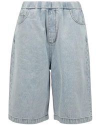 Entire studios - Korte Broeken ,Blauw ,Katoen Spar Shorts - Lyst
