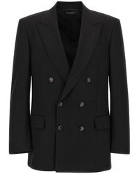 Tom Ford - Jassen ,Zwart ,Wol Micro Check Wool Blazer - Lyst
