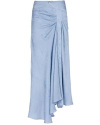 Balmain - Slangenprint-Jacquard Gedrapeerde Zijden Rok - Lyst