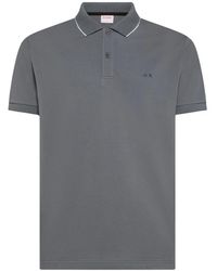 Sun 68 - Tops ,Grijs ,Katoen Polo Shirt Met Logo - Lyst