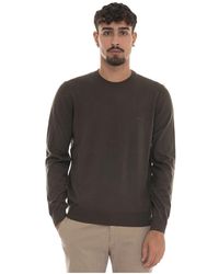HUGO - Ronde Hals Pullover Van Wol Met Logo - Lyst