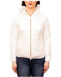 Save The Duck - Jassen ,Wit ,Leer Alexa Hooded Jacket - Lyst