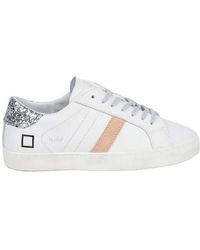 Date - Sneakers bianche argento con paillettes - Lyst