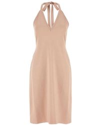 Ferragamo - Kleedjes ,Roze ,Roze Stretch Viscosemix Jurk - Lyst