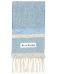 Acne Studios - Accessoires ,Blauw ,Wol Blauw Gele Sjaal Luxe Winter - Lyst