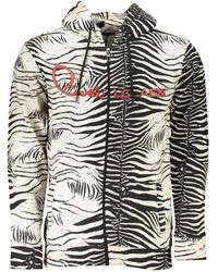 Roberto Cavalli - Felpa con cappuccio bianca elegante con motivo unico - Lyst