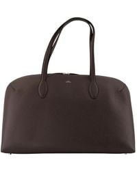 TOTEME - Braune Leder Shopper Tasche Mit Obergriffen - Lyst