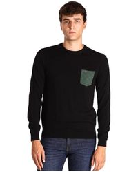 Sun 68 - Schwarze sweaters mit rundem ellbogen & tasche jacquard - Lyst