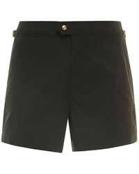 Tom Ford - Casual shorts,schwarze sea kleidung mit goldfarbenem druckknopf und reißverschluss - Lyst