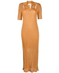 Calvin Klein - Ribbed-Knit V-Neck Dress - Lyst