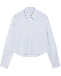 Ami Paris - Overhemden ,Blauw ,Katoen Quota Cropped Classic Fit Shirt - Lyst