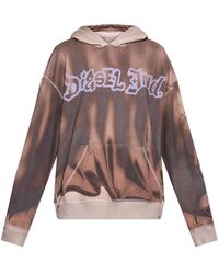 DIESEL - Hoodies & Sweatvesten ,Bruin ,Katoen Sweatshirts & Hoodies - Lyst