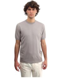 Altea - Kurzarm-rundhals-t-shirt in grau - Lyst