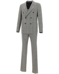 Tagliatore - Kostuums ,Grijs ,Wol Double-Breasted Pak - Lyst