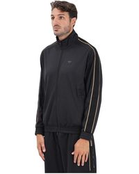EA7 - Zwarte Rits Trui Moderne Stijl - Lyst
