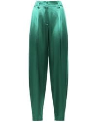 Genny - Broeken ,Groen ,Leer Wide Broeken - Lyst