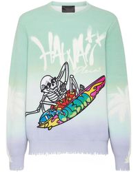 Philipp Plein - Truien & Vesten ,Veelkleurig ,Katoen Pullover Round Neck Hawaii - Lyst